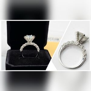 Certified 3 CT Moissanite Diamond Elegant Silver Ring Size 7